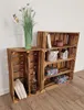 Holzkiste mit langem Zwischenbrett 60x40x20 cm geflammt – Produktbild-Vorschau 2
