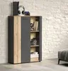 Highboard "Avila" grau und Eiche Vitrine 90 x 132 cm mit Produktbild-Vorschau 5
