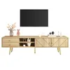 Fortuna Lai 160 cm Meuble TV avec pieds dorés, deux tiroirs Voir les images du produit 1