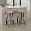 Two bar stools are placed in front of a kitchen island with a bowl of fruit on top. Náhled obrázku produktu