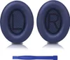 Two blue ear pads for headphones and a blue tool are shown against a white background. Produktbild-Vorschau