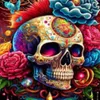 NORIMPEX Maloven nach Nummer Barevn Totenkopf mit Blumen Produktbild-Vorschau 1