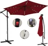 SWANEW Sonnenschirm Rot LED Solar Ø350cm Ampelschirm Produktbild-Vorschau 1