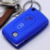 Auto Schlüssel Hülle Silikon Schutz Cover Blau kompatibel Produktbild-Vorschau 2