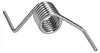 A close-up, isolated shot of a silver metal spring on a white background. Produktbild-Vorschau