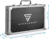 A black and silver tool case with dimensions indicated. Produktbild-Vorschau
