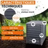 GARANTIA THERMO-WOOD composteur 600 litres anthracite-brun Voir les images du produit 3