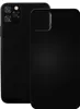 Two black iPhone cases are shown against a white background. One case is shown from the back with its camera array visible, and the other is shown from the front. Produktbild-Vorschau
