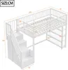 OKWISH Lit Mezzanine 90x200 cm – Avec Clôture et Penderie – Voir les images du produit 7