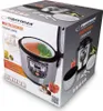 The image shows the packaging of a multicooker, with illustrations of the product and its features. Produktbild-Vorschau