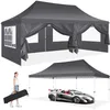A woman carries a folded tent, and a tent is shown set up over a sports car. Produktbild-Vorschau