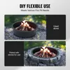 Two images showing a fire pit ring used alone and then paired with stones. Náhled obrázku produktu