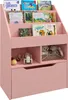HOMCOM Kinder-Bücherregal aus Holz mit 3 Fächern, 2 Würfeln Produktbild-Vorschau 1