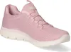 A pink Skechers sneaker with a white sole is shown against a white background. Produktbild-Vorschau