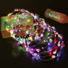 LED Leucht Blumenkranz Stirnband 12 Stück - Leuchtende Produktbild-Vorschau 1