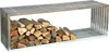 A metal firewood rack filled with logs, shown against a white background. Produktbild-Vorschau
