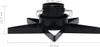 A black Christmas tree stand with dimensions indicated. Náhled obrázku produktu