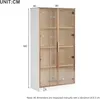 A diagram of a white and gold glass-fronted cabinet with dimensions indicated. Náhľad obrázku produktu