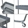Collage of close-up shots of a dark gray rolling storage cart. Produktbild-Vorschau