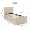 Homestyle4u Polsterbett 90x200 Beige Einzelbett Bettgestell Produktbild-Vorschau 8