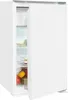 A white refrigerator with its door open, displaying food items inside. Produktbild-Vorschau