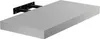 A silver floating shelf with black brackets is shown against a white background. Náhled obrázku produktu