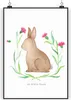 Mr. & Mrs. Panda Bild Hase Sitzen DIN A4 - Weiß - Geschenk, Produktbild-Vorschau 1