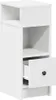 A white bedside table with an open drawer and shelves. Anteprima dell’immagine prodotto
