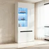 Merax Hochglanz Vitrine Hochschrank mit LED, Glasvitrine Produktbild-Vorschau 3
