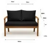 Gartenkissen Set schwarz – 140x50 + 2x70x50 cm – Für Produktbild-Vorschau 3