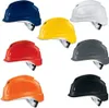 A collage of seven different colored safety helmets arranged in a grid. Produktbild-Vorschau