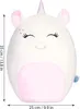 A white and pink unicorn plush toy is shown from the front. Produktbild-Vorschau
