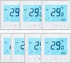 A collage of digital thermostats displaying room temperature. Produktbild-Vorschau