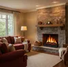 A living room scene with a fireplace and sofa. Podgląd zdjęcia produktu