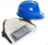 A blue hard hat and a white sandblasting hood with a gray visor are placed on a white background. Náhled obrázku produktu