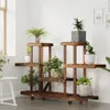 vidaXL Stojan na květiny s kolečky 110x25x78 cm z masivního Náhled obrázku produktu 3
