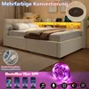Polsterbett mit LED-Streifen, Lattenrost, Regal, Produktbild-Vorschau 7