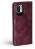 A burgundy flip case for a smartphone is shown from the side against a white background. Produktbild-Vorschau