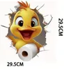 GKA WC Deckel Aufkleber süße Ente mit Toilettenpapierrolle Produktbild-Vorschau 3