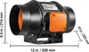 A product image showing dimensions of an inline duct fan. Podgląd zdjęcia produktu