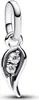 A close-up studio shot of a silver charm with two clear gemstones. Anteprima dell’immagine prodotto