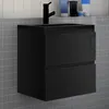 Badmöbel Set HUTI-Serie 60cm Schwarz Waschbecken mit Produktbild-Vorschau 1