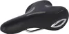 A black and silver bicycle saddle is shown against a white background. Produktbild-Vorschau