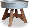 Möbel Couchtisch Massiv-Altholz 60 x 45 cm Silber - Produktbild-Vorschau 1