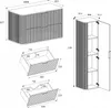 Technical drawing with dimensions for bathroom furniture. Voir les images du produit
