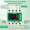 Diagram showing the wiring method for a three-phase four-wire electrical meter. Produktbild-Vorschau