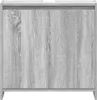 A close-up view of a gray wood-effect cabinet with two doors. Produktbild-Vorschau