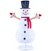 COSTWAY 184 cm LED-sneeuwpop, kerstfiguur met zwarte hoed Productafbeelding-voorbeeld 1