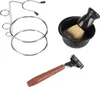 4Pcs Rasierset Manuelles Rasiermesser Edelstahl Ständer Produktbild-Vorschau 2