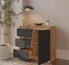 Kommode 80 cm Eiche Wotan / Anthrazit, 3 Schubladen, 1 Tür, Produktbild-Vorschau 5